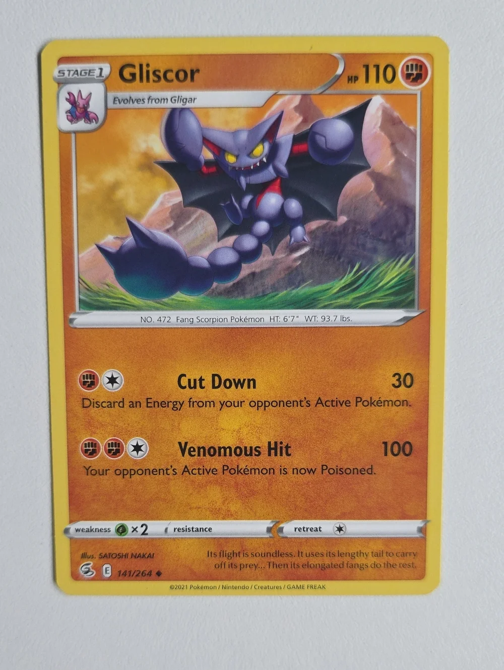 Pokemon Gligar And Gliscor Trading Card